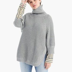J.Crew XS / S Poncho Gray Knit Turtleneck Sweater